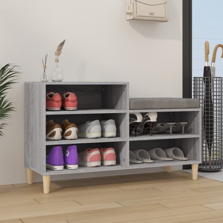 Mueble zapatero madera contrachapada gris Sonoma 102x36x60 cm en Zapateros y organizadores de calzado | Comprar online en Foru.e