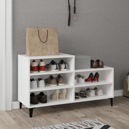 Mueble zapatero madera contrachapada blanco 102x36x60 cm en Zapateros y organizadores de calzado | Comprar online en Foru.es