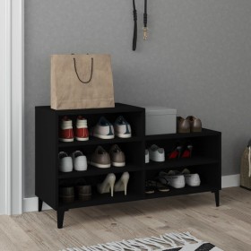 Mueble zapatero madera contrachapada negro 102x36x60 cm en Zapateros y organizadores de calzado | Comprar online en Foru.es