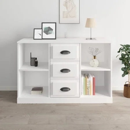 Aparador de madera contrachapada blanco 104,5x35,5x67,5 cm de vidaXL, Aparadores - Ref: Foro24-816232, Precio: 80,39 €, Descu...