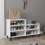 Mueble zapatero madera contrachapada blanco brillo 102x36x60 cm en Zapateros y organizadores de calzado | Comprar online en Foru