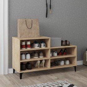 Mueble zapatero madera contrachapada roble Sonoma 102x36x60 cm en Zapateros y organizadores de calzado | Comprar online en Foru.