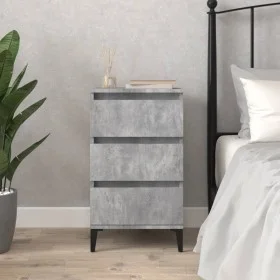 Mesita de noche madera contrachapada gris hormigón 40x35x70 cm de vidaXL, Mesitas de noche - Ref: Foro24-819672, Precio: 58,0...