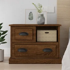 Mesita de noche marrón roble 60x39x45 cm de vidaXL, Mesitas de noche - Ref: Foro24-816367, Precio: 60,67 €, Descuento: %