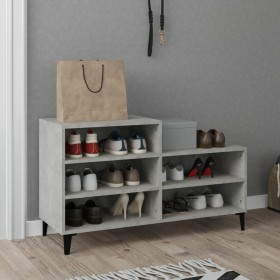 Mueble zapatero madera contrachapada gris hormigón 102x36x60 cm en Zapateros y organizadores de calzado | Comprar online en Foru