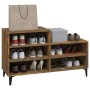 Mueble zapatero madera contrachapada roble ahumado 102x36x60 cm en Zapateros y organizadores de calzado | Comprar online en Foru