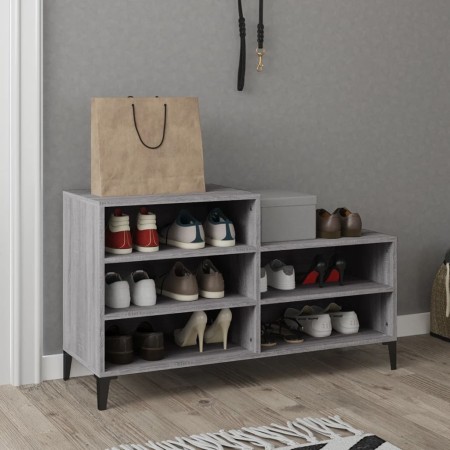 Mueble zapatero madera contrachapada gris Sonoma 102x36x60 cm en Zapateros y organizadores de calzado | Comprar online en Foru.e
