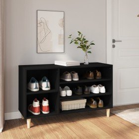 Mueble zapatero madera contrachapada negro 102x36x60 cm en Zapateros y organizadores de calzado | Comprar online en Foru.es