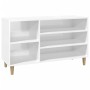 Mueble zapatero madera contrachapada blanco brillo 102x36x60 cm en Zapateros y organizadores de calzado | Comprar online en Foru