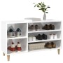 Mueble zapatero madera contrachapada blanco brillo 102x36x60 cm en Zapateros y organizadores de calzado | Comprar online en Foru