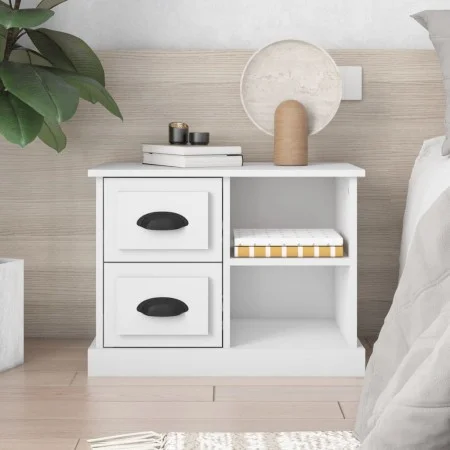Mesita de noche blanco 60x35,5x45 cm de vidaXL, Mesitas de noche - Ref: Foro24-816368, Precio: 55,24 €, Descuento: %