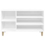 Mueble zapatero madera contrachapada blanco brillo 102x36x60 cm en Zapateros y organizadores de calzado | Comprar online en Foru