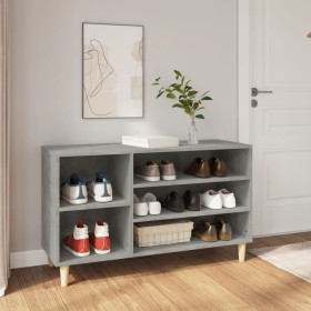 Mueble zapatero madera contrachapada gris hormigón 102x36x60 cm en Zapateros y organizadores de calzado | Comprar online en Foru