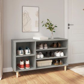 Mueble zapatero madera contrachapada gris hormigón 102x36x60 cm en Zapateros y organizadores de calzado | Comprar online en Foru