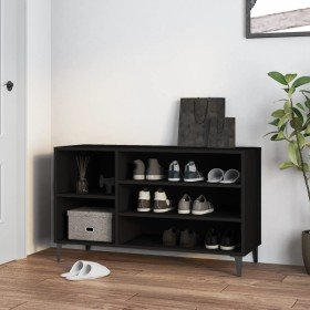 Mueble zapatero madera contrachapada negro 102x36x60 cm en Zapateros y organizadores de calzado | Comprar online en Foru.es