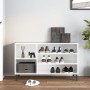 Mueble zapatero madera contrachapada blanco brillo 102x36x60 cm en Zapateros y organizadores de calzado | Comprar online en Foru