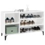 Mueble zapatero madera contrachapada blanco brillo 102x36x60 cm en Zapateros y organizadores de calzado | Comprar online en Foru
