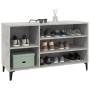 Mueble zapatero madera contrachapada gris hormigón 102x36x60 cm en Zapateros y organizadores de calzado | Comprar online en Foru