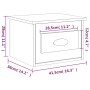 Mesita de noche de pared color marrón roble 41,5x36x28 cm de vidaXL, Mesitas de noche - Ref: Foro24-816390, Precio: 34,52 €, ...