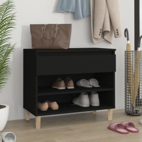 Mueble zapatero madera contrachapada negro 70x36x60 cm en Zapateros y organizadores de calzado | Comprar online en Foru.es
