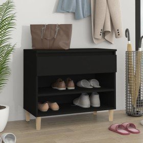 Mueble zapatero madera contrachapada negro 70x36x60 cm en Zapateros y organizadores de calzado | Comprar online en Foru.es