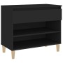 Mueble zapatero madera contrachapada negro 70x36x60 cm en Zapateros y organizadores de calzado | Comprar online en Foru.es