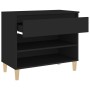 Mueble zapatero madera contrachapada negro 70x36x60 cm en Zapateros y organizadores de calzado | Comprar online en Foru.es