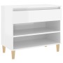 Mueble zapatero madera contrachapada blanco brillo 70x36x60 cm en Zapateros y organizadores de calzado | Comprar online en Foru.