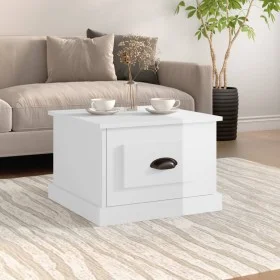 Mesa de centro madera contrachapada blanco brillo 50x50x35 cm de vidaXL, Mesas de centro - Ref: Foro24-816250, Precio: 46,51 ...