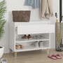 Mueble zapatero madera contrachapada blanco brillo 70x36x60 cm en Zapateros y organizadores de calzado | Comprar online en Foru.