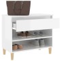 Mueble zapatero madera contrachapada blanco brillo 70x36x60 cm en Zapateros y organizadores de calzado | Comprar online en Foru.