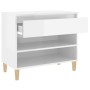 Mueble zapatero madera contrachapada blanco brillo 70x36x60 cm en Zapateros y organizadores de calzado | Comprar online en Foru.