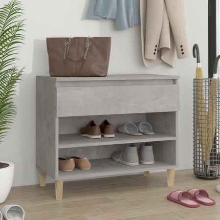 Mueble zapatero madera contrachapada gris hormigón 70x36x60 cm en Zapateros y organizadores de calzado | Comprar online en Foru.