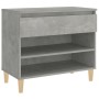 Mueble zapatero madera contrachapada gris hormigón 70x36x60 cm en Zapateros y organizadores de calzado | Comprar online en Foru.