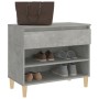 Mueble zapatero madera contrachapada gris hormigón 70x36x60 cm en Zapateros y organizadores de calzado | Comprar online en Foru.