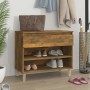 Mueble zapatero madera contrachapada roble ahumado 70x36x60 cm en Zapateros y organizadores de calzado | Comprar online en Foru.