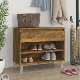 Mueble zapatero madera contrachapada roble ahumado 70x36x60 cm en Zapateros y organizadores de calzado | Comprar online en Foru.