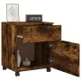 Smoked oak plywood wheeled filing cabinet 45x38x54cm by vidaXL, Filing cabinets - Ref: Foro24-817135, Price: 39,34 €, Discoun...