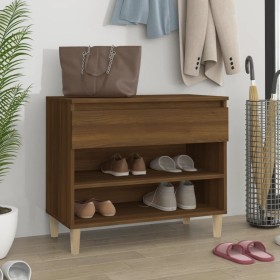 Mueble zapatero madera contrachapada roble marrón 70x36x60 cm en Zapateros y organizadores de calzado | Comprar online en Foru.e