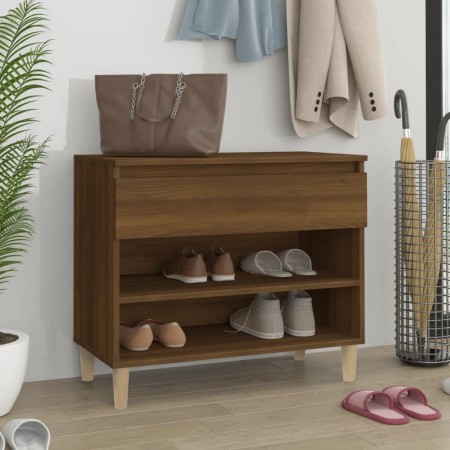 Mueble zapatero madera contrachapada roble marrón 70x36x60 cm en Zapateros y organizadores de calzado | Comprar online en Foru.e