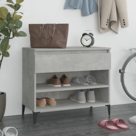 Mueble zapatero madera contrachapada gris hormigón 70x36x60 cm en Zapateros y organizadores de calzado | Comprar online en Foru.