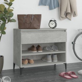 Mueble zapatero madera contrachapada gris hormigón 70x36x60 cm en Zapateros y organizadores de calzado | Comprar online en Foru.