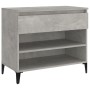 Mueble zapatero madera contrachapada gris hormigón 70x36x60 cm en Zapateros y organizadores de calzado | Comprar online en Foru.