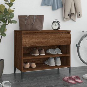 Mueble zapatero madera contrachapada roble ahumado 70x36x60 cm en Zapateros y organizadores de calzado | Comprar online en Foru.