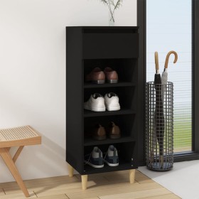 Mueble zapatero madera contrachapada negro 40x36x105 cm en Zapateros y organizadores de calzado | Comprar online en Foru.es
