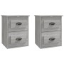 Mesita de noche de pared 2 uds gris Sonoma 41,5x36x53 cm de vidaXL, Mesitas de noche - Ref: Foro24-816405, Precio: 81,41 €, D...