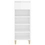 Mueble zapatero madera contrachapada blanco brillo 40x36x105 cm en Zapateros y organizadores de calzado | Comprar online en Foru