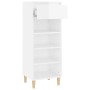 Mueble zapatero madera contrachapada blanco brillo 40x36x105 cm en Zapateros y organizadores de calzado | Comprar online en Foru