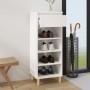 Mueble zapatero madera contrachapada blanco brillo 40x36x105 cm en Zapateros y organizadores de calzado | Comprar online en Foru