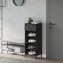 Mueble zapatero madera contrachapada negro 40x36x105 cm en Zapateros y organizadores de calzado | Comprar online en Foru.es